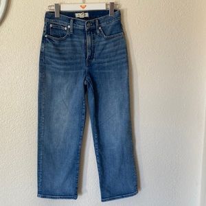 Madewell slim wide leg crop jeans